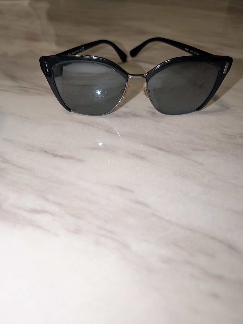 Prada Black Cat-Eye Women's Sunglasses